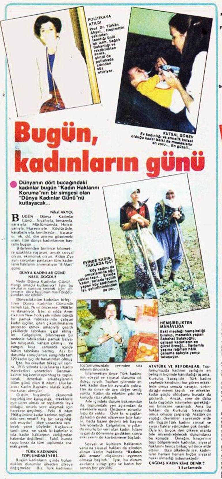 Eski sayfalarda Kadınlar Günü