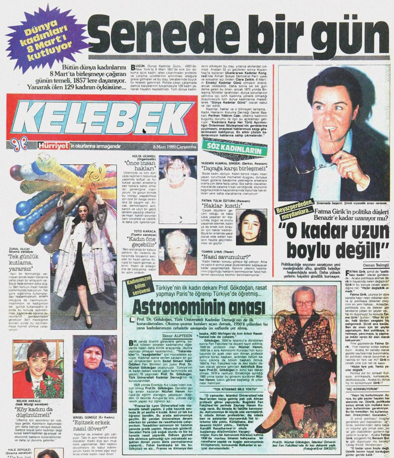 Eski sayfalarda Kadınlar Günü