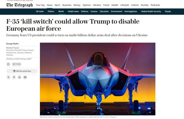 Almanyada F-35 paniği: Trump tek bir hamlesi ile hepsini etkisiz hale getirebilir