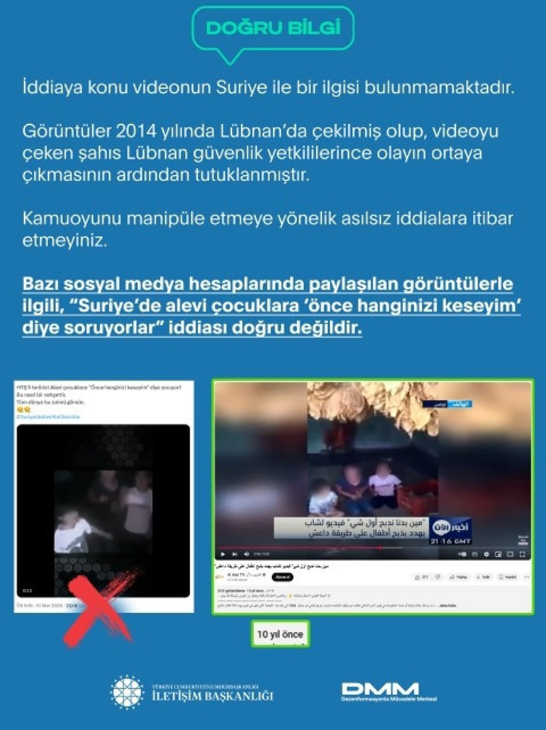 Sosyal medyada Suriye’de çekildiği iddia edilen video için Dezenformasyonla Mücadele Merkezinden açıklama