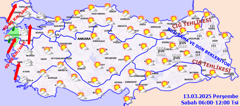 Son dakika hava durumu tahminleri il il || Bugün (13 Mart) hava nasıl olacak İstanbulda yağmur var mı Meteorolojiden Doğu Anadoluya sığ uyarısı