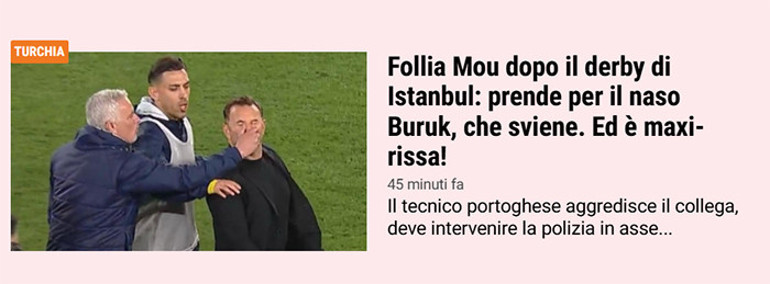 Mourinhonun burun sıkma hareketi dünya basınını şoke etti Türkiyede çıldırmış durumda Uzun süreli men cezası alabilir