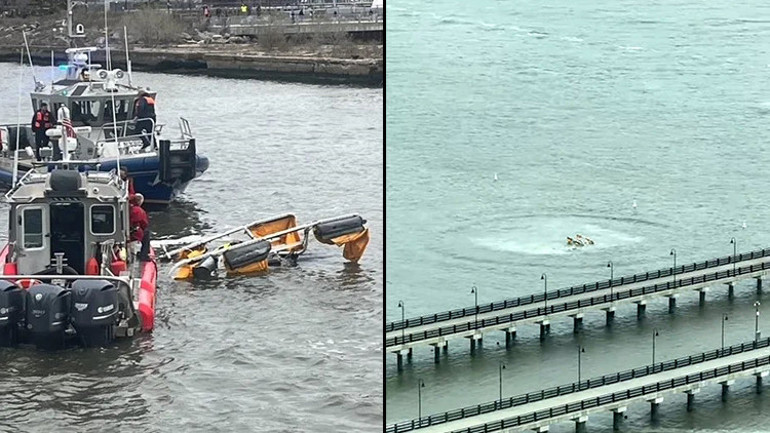 New Yorktaki Hudson Nehrine helikopter düştü: 6 ölü