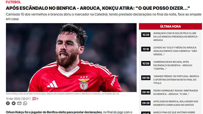 90+5te gelen gol sonrası Benfica yıkıldı Portekiz basını: Orkun Kökçü ihanete uğradı