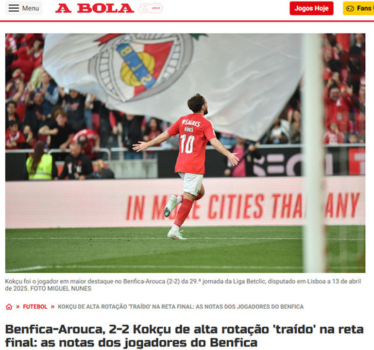 90+5te gelen gol sonrası Benfica yıkıldı Portekiz basını: Orkun Kökçü ihanete uğradı