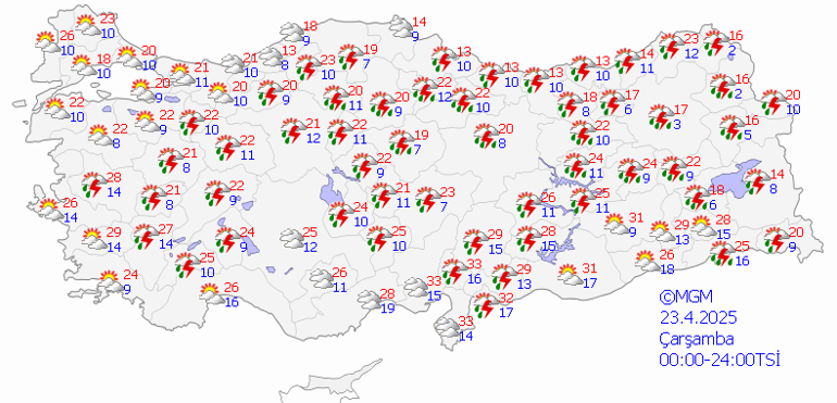 23 Nisan hava durumu tahminleri il il | Bugün hava nasıl olacak, İstanbulda yağmur yağacak mı Meteorolojiden 5 ile sağanak yağış uyarısı