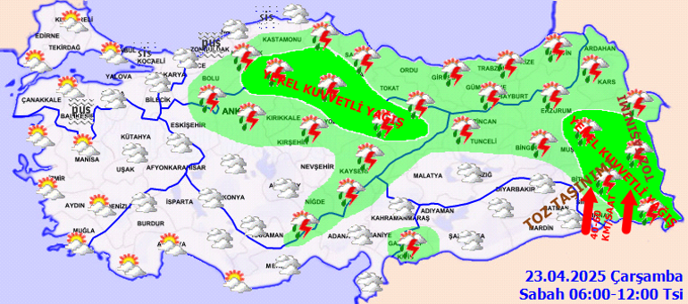 23 Nisan hava durumu tahminleri il il | Bugün hava nasıl olacak, İstanbulda yağmur yağacak mı Meteorolojiden 5 ile sağanak yağış uyarısı