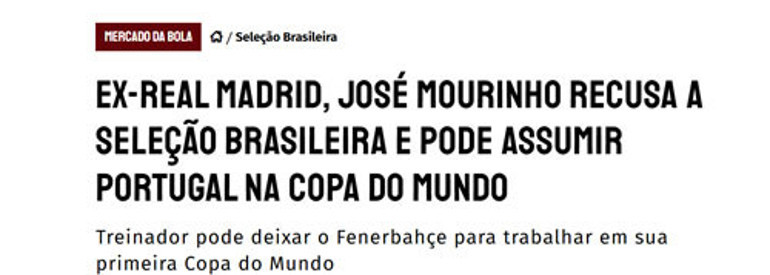 Mourinho Fenerbahçeden ayrılıyor Brezilya Milli Takımı yerine Ronaldonu yanına