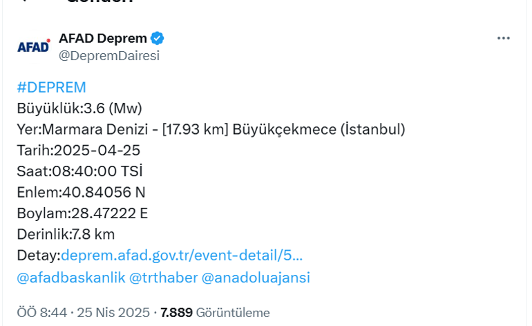 Son dakika İstanbulda art arda artçı depremler AFADdan ilk açıklama geldi