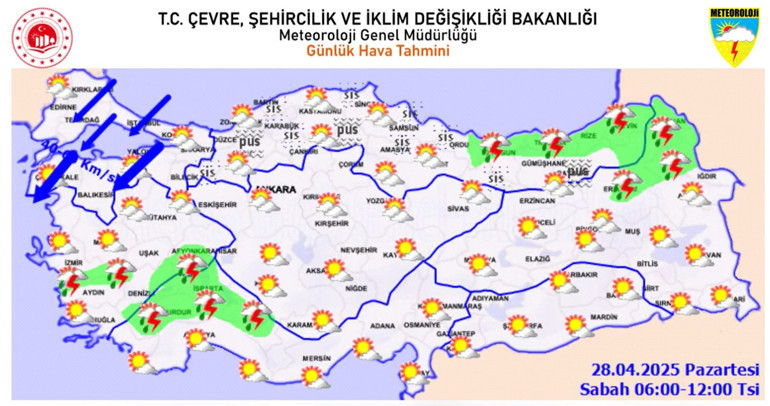 Son dakika... Meteorolojiden kuvvetli rüzgar ve yağış uyarısı