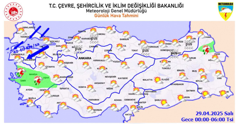 Son dakika... Meteorolojiden kuvvetli rüzgar ve yağış uyarısı