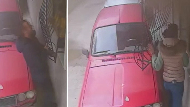 Polisler yangından iki çocuğu kurtardı