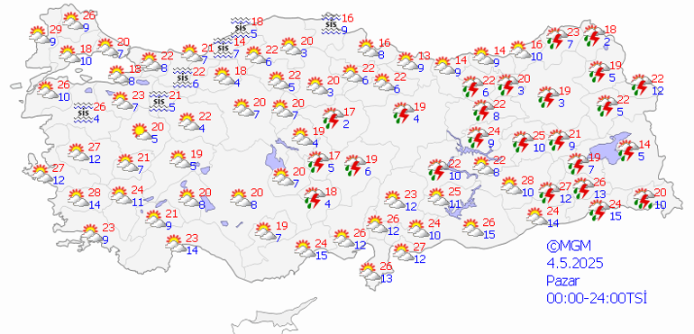 Hava durumu tahminleri il il | Bugün (4 Mayıs Pazar) hava nasıl olacak, İstanbulda yağmur var mı, hava güneşli mi Meteoroloji duyurdu: Sıcaklıklar yükseliyor