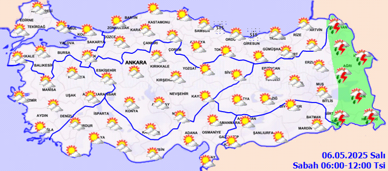 HAVA DURUMU TAHMİNLERİ İL İL | Bugün (6 Mayıs Salı) hava nasıl olacak İstanbulda yağmur var mı Meteoroloji duyurdu: Sıcaklıklar artacak