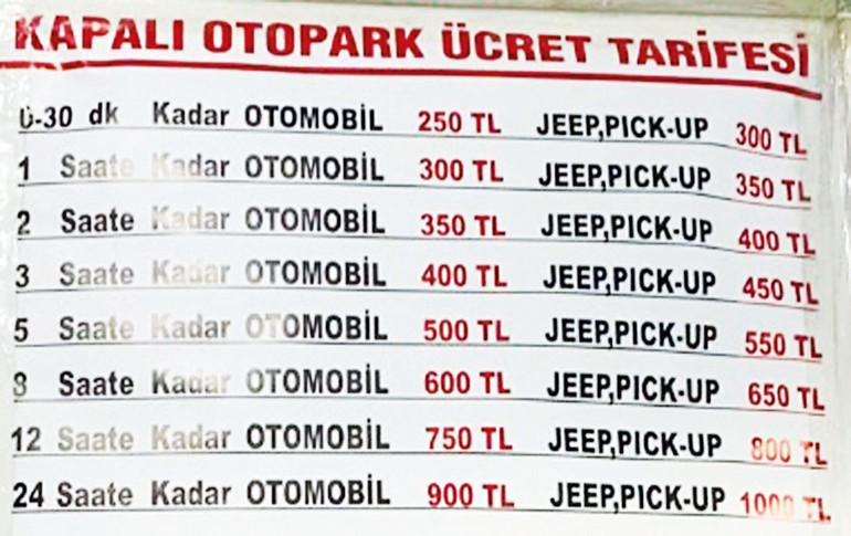 Günlük 1500 TL’ye park edilir mi