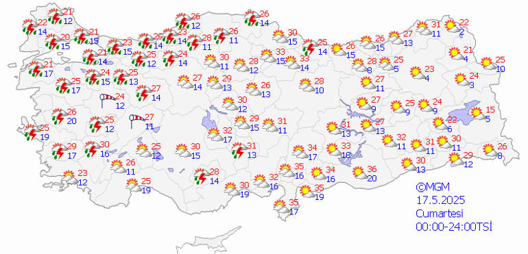 Son dakika hava durumu tahminleri il il | Hafta sonu hava nasıl olacak Bugün (17 Mayıs) yağmur var mı Meteorolojiden İstanbul ve birçok ise yağış uyarısı Kuvvetli olacak