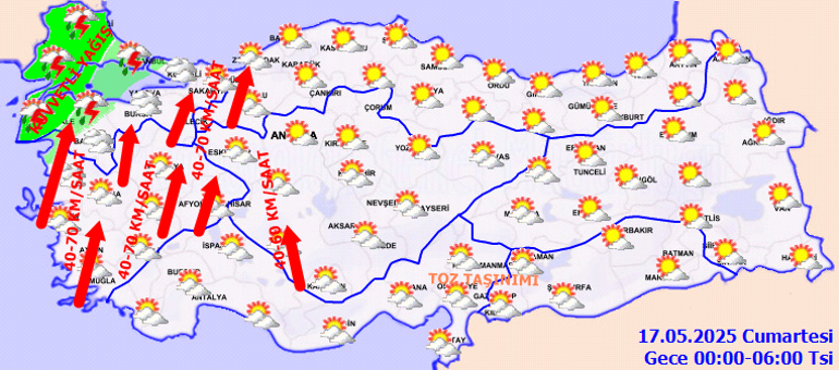Son dakika hava durumu tahminleri il il | Hafta sonu hava nasıl olacak Bugün (17 Mayıs) yağmur var mı Meteorolojiden İstanbul ve birçok ise yağış uyarısı Kuvvetli olacak