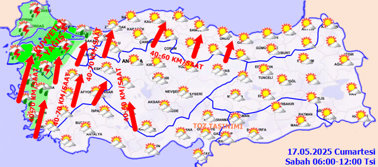 Son dakika hava durumu tahminleri il il | Hafta sonu hava nasıl olacak Bugün (17 Mayıs) yağmur var mı Meteorolojiden İstanbul ve birçok ise yağış uyarısı Kuvvetli olacak