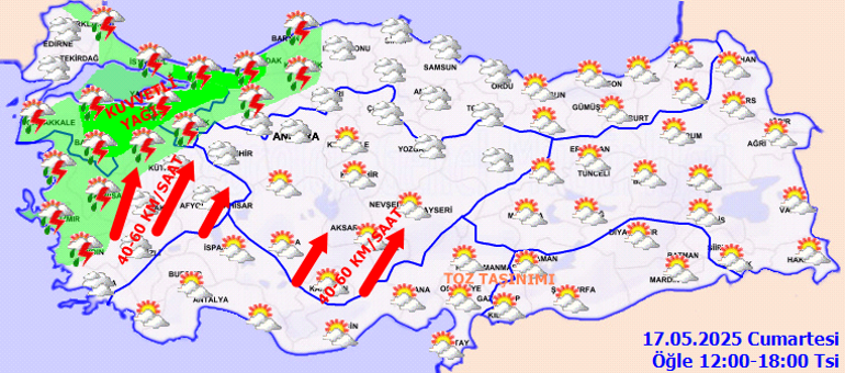 Son dakika hava durumu tahminleri il il | Hafta sonu hava nasıl olacak Bugün (17 Mayıs) yağmur var mı Meteorolojiden İstanbul ve birçok ise yağış uyarısı Kuvvetli olacak