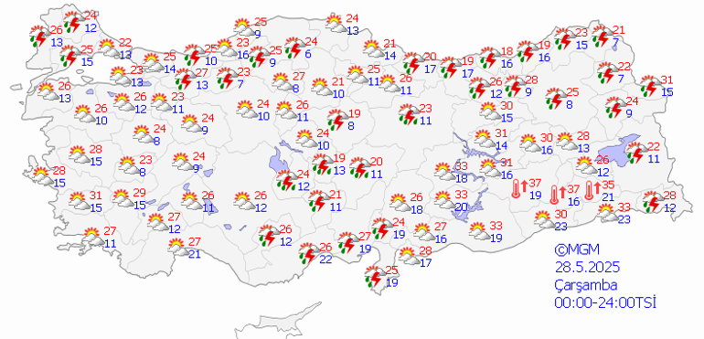 Hava durumu tahminleri il il | Bugün (28 Mayıs) hava nasıl olacak, İstanbulda yağmur var mı Meteorolojiden 18 ile son dakika sağanak uyarısı Sıcaklıklar yeniden düşüyor