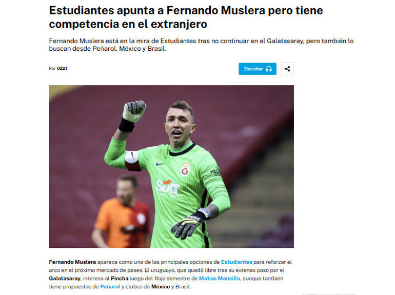 Galatasaray’dan ayrılan Muslera’ya ilk resmi teklif Transferde 4 aday var