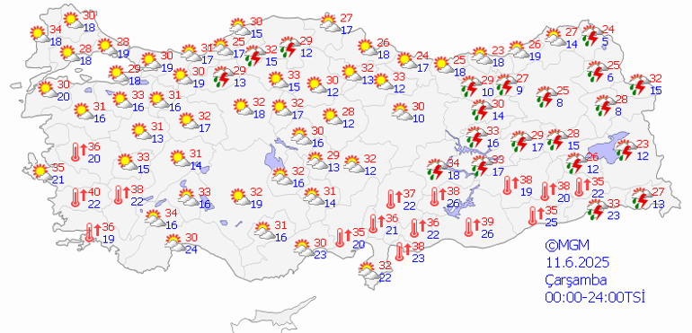 Son dakika hava durumu tahminleri il il | Bugün (11 Haziran) hava nasıl olacak İstanbulda yağmur var mı Meteorolojiden sağanak yağış uyarısı