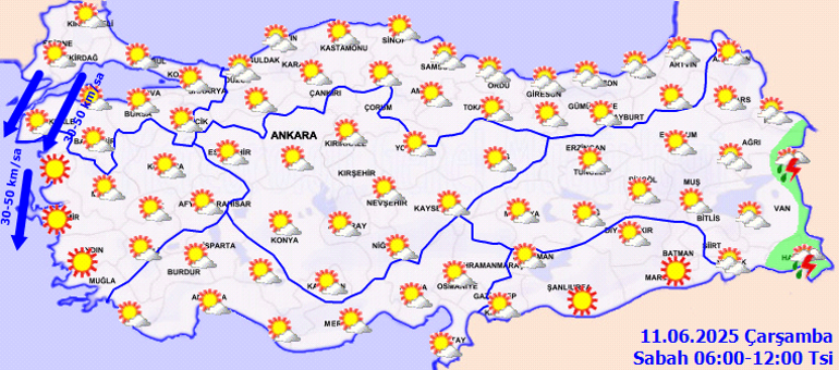 Son dakika hava durumu tahminleri il il | Bugün (11 Haziran) hava nasıl olacak İstanbulda yağmur var mı Meteorolojiden sağanak yağış uyarısı