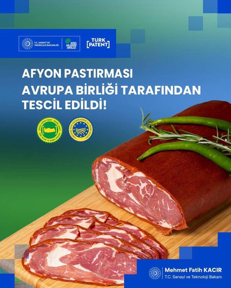 Afyon pastırmasına AB’den coğrafi işaret tescili