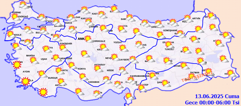 Son dakika hava durumu tahminleri il il 13 Haziran 2025 | Bugünkü hava durumu nasıl olacak Yağmur yağacak mı Meteorolojiden sağanak yağış ve toz taşınımı uyarısı