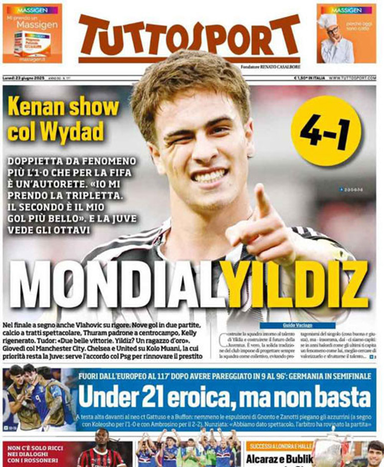 Kenan Yıldız Dünya Kulüpler Kupası’nı golleriyle salladı İtalya’da manşet oldu