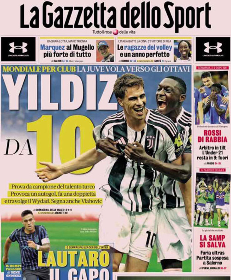 Kenan Yıldız Dünya Kulüpler Kupası’nı golleriyle salladı İtalya’da manşet oldu