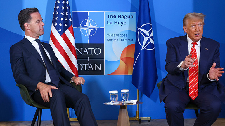 Trump Laheydeki NATO zirvesinde konuştu: İrana saldırı muazzamdı