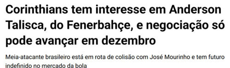 Corinthians, Fenerbahçeli Taliscayı transfer etmek istiyor Tarih verdiler
