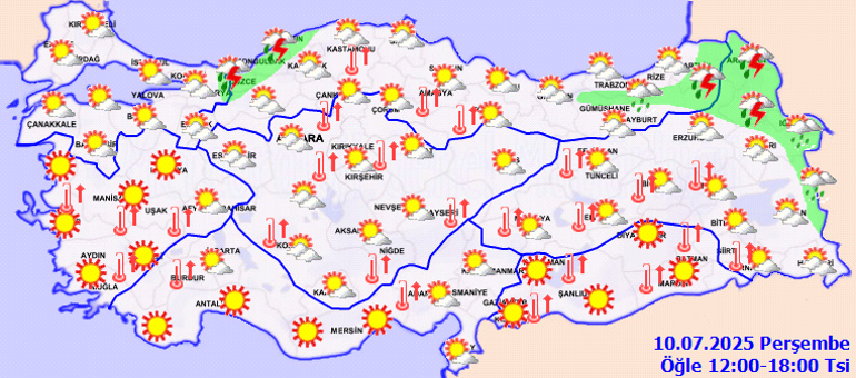 Son dakika hava durumu tahminleri il il 10 Temmuz 2025 | Bugün hava nasıl olacak, İstanbulda yağmur yağacak mı Meteoroloji duyurdu Sıcaklıklar düşecek, sağanak yağış geliyor