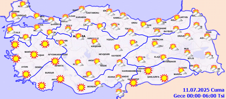 Hava durumu tahminleri il il yayınlandı | Meteorolojiden son dakika sağanak uyarısı Bugün (11 Temmuz) hava nasıl olacak, İstanbulda yağmur yağacak mı