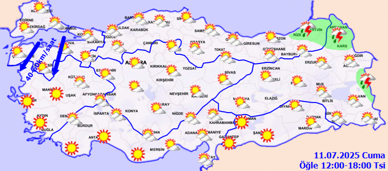 Hava durumu tahminleri il il yayınlandı | Meteorolojiden son dakika sağanak uyarısı Bugün (11 Temmuz) hava nasıl olacak, İstanbulda yağmur yağacak mı