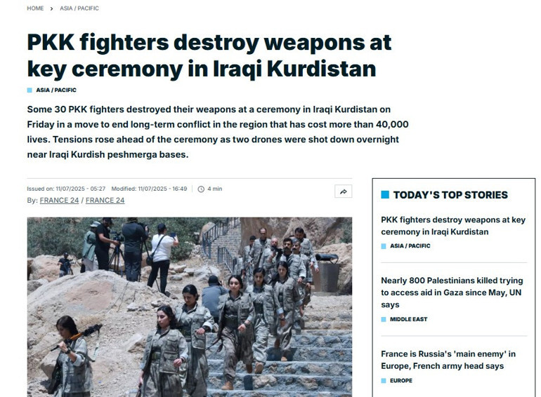 Terör örgütü PKKnın silah bırakması dış basında Kritik bir dönüm noktası: Etkileri Irak, Suriye ve İranda hissedilecek