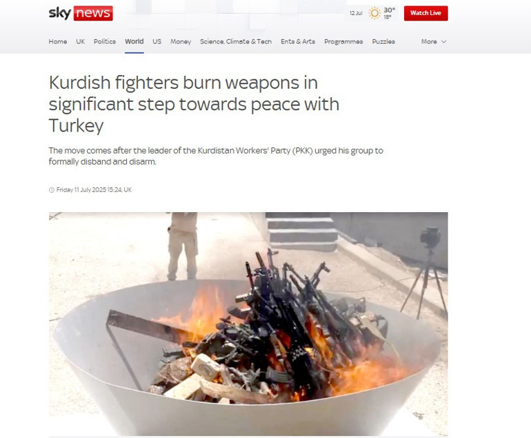 Terör örgütü PKKnın silah bırakması dış basında Kritik bir dönüm noktası: Etkileri Irak, Suriye ve İranda hissedilecek