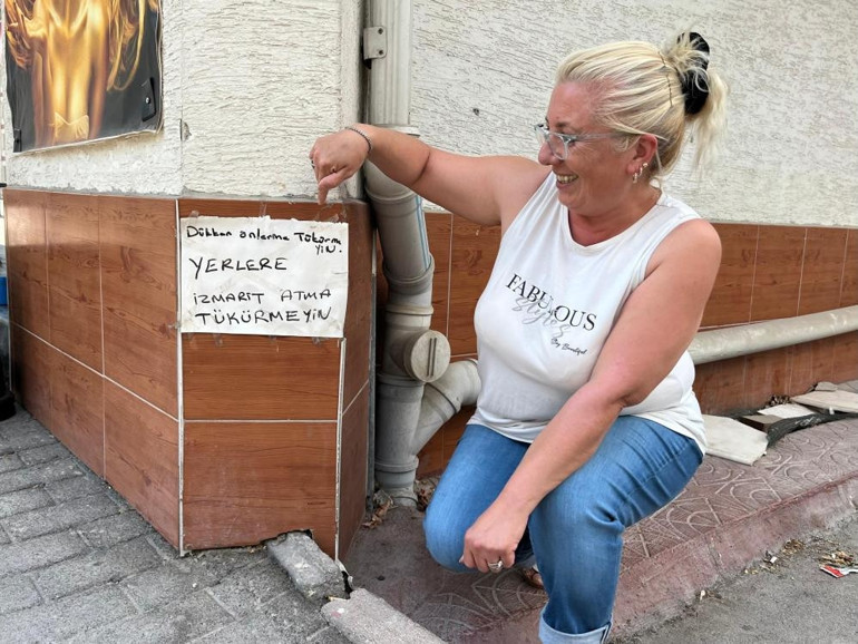 Esnaf duvarına yazdığı yazıyla dikkati çekti Biraz işe yaradı