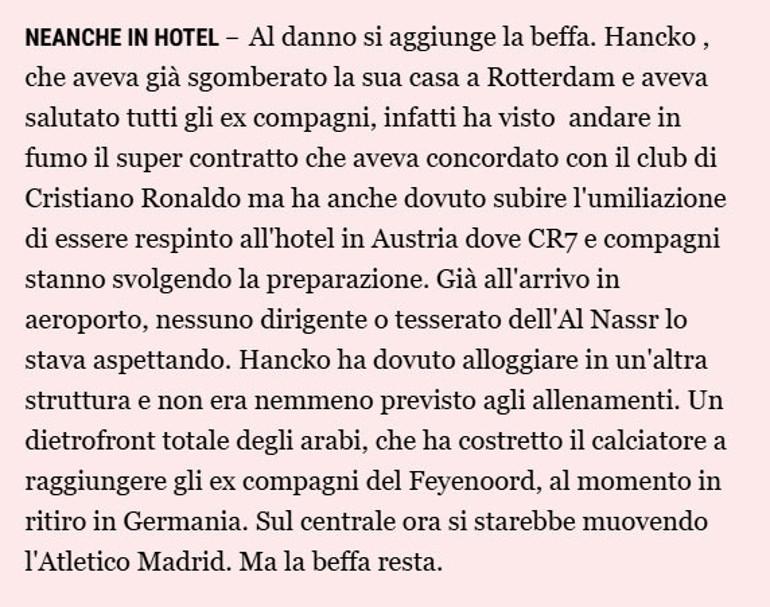 Fenerbahçe’nin rakibi Feyenoord’da transfer skandalı Otel kapısından döndü