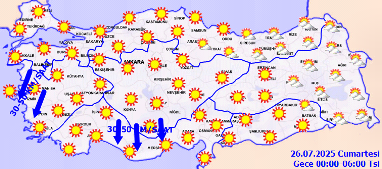 Son dakika hava durumu tahminleri il il | Hafta sonu hava nasıl olacak, havalar ne zaman serinleyecek Bugün (26 Temmuz) yağmur yağacak mı Meteorolojiden pazar günü uyarısı