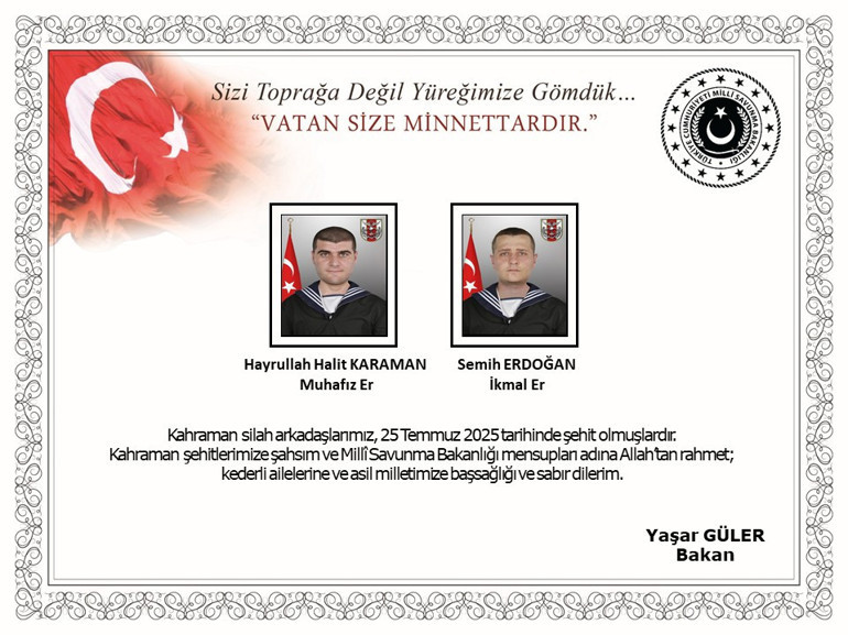 İskenderundan acı haber MSB: Yüksek ateş şikayetiyle hastaneye kaldırılan 2 asker şehit oldu