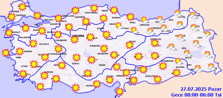 Hava durumu tahminleri il il 27 Temmuz 2025 | Bugün hava nasıl olacak, İstanbulda yağmur var mı Meteorolojiden 6 ile sağanak uyarısı