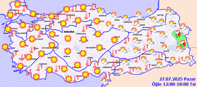 Hava durumu tahminleri il il 27 Temmuz 2025 | Bugün hava nasıl olacak, İstanbulda yağmur var mı Meteorolojiden 6 ile sağanak uyarısı