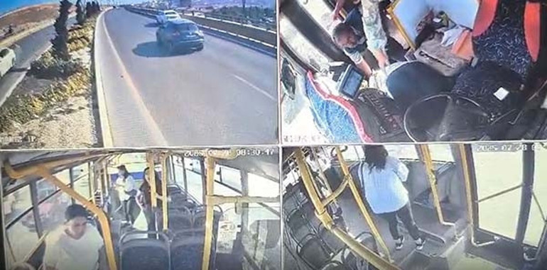 Otobüs şoförü kalp krizi geçirdi Direksiyon başına geçen yolcu kazayı önledi
