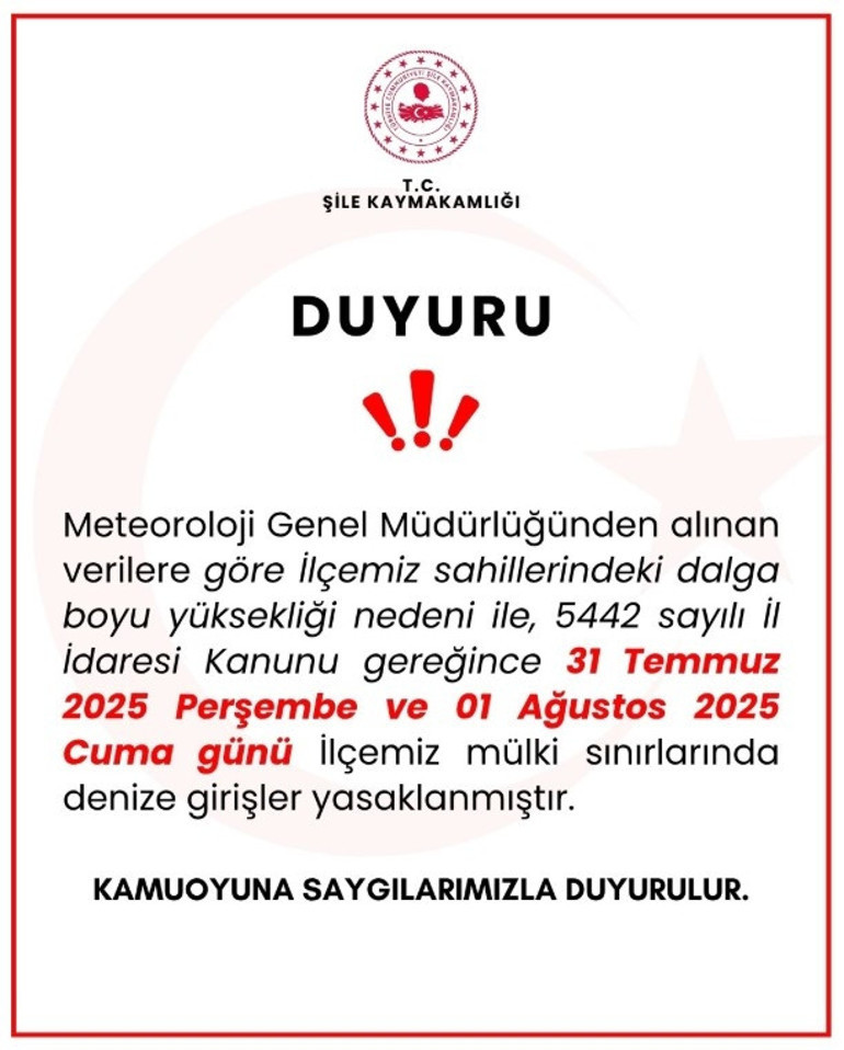 Şilede denize girmek yasaklandı mı Kaymakamlıktan açıklama geldi: İşte denize giriş yasağı olan tarihler