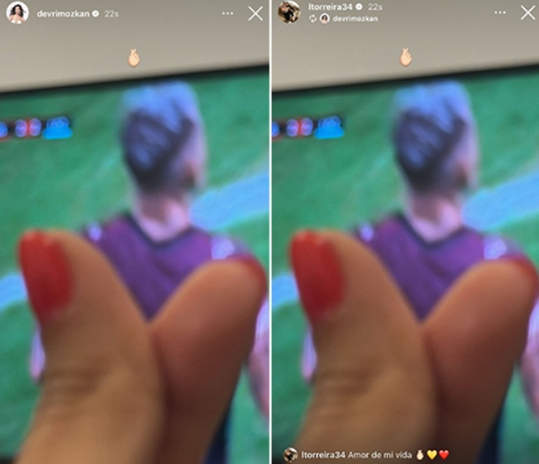 Maçtan çıktı aşkına koştu Devrim Özkan ve Lucas Torreira yeniden bir arada...