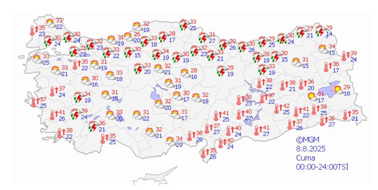 Aşırı sıcak hava, sağanak, ve kuvvetli rüzgar... Meteoroloji bölge bölge, gün gün açıkladı