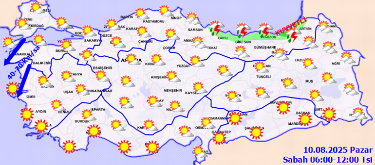 Son dakika hava durumu tahminleri il il | Bugün (10 Ağustos) hava nasıl olacak, İstanbula yağmur yağacak mı Meteorolojiden Rize ve Artvin için kuvvetli yağış uyarısı