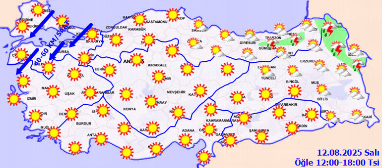 Kuvvetli rüzgar geliyor Meteoroloji bölge bölge uyardı: Bu illerde sağanak yağış bekleniyor